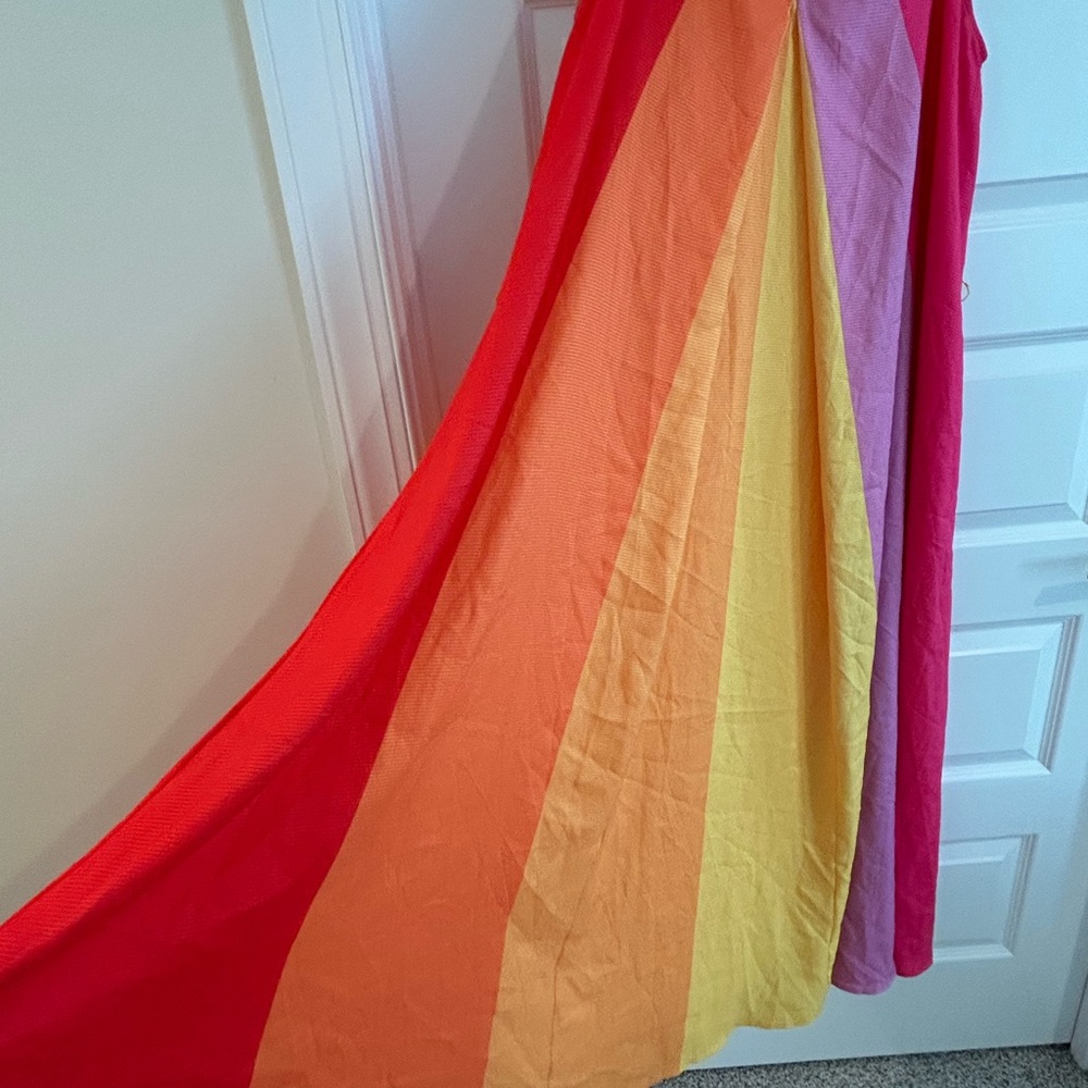 Flying Tomato Color Maxi Dress Pink Orange Multi Size L - Picture 4 of 14